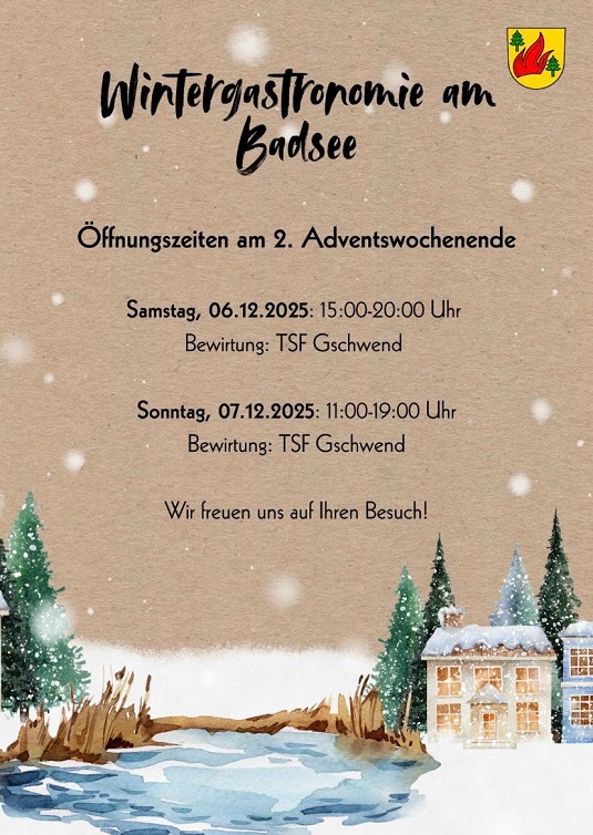 Plakat Gemeinde Gschwend Wintergastronomie