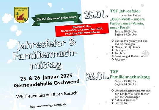 TSF Jahresfeier 2025 Plakat